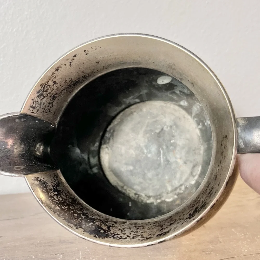Antique EPNS Silverplate Pitcher Poole Silver Co Monogram S #9216 Natural Patina